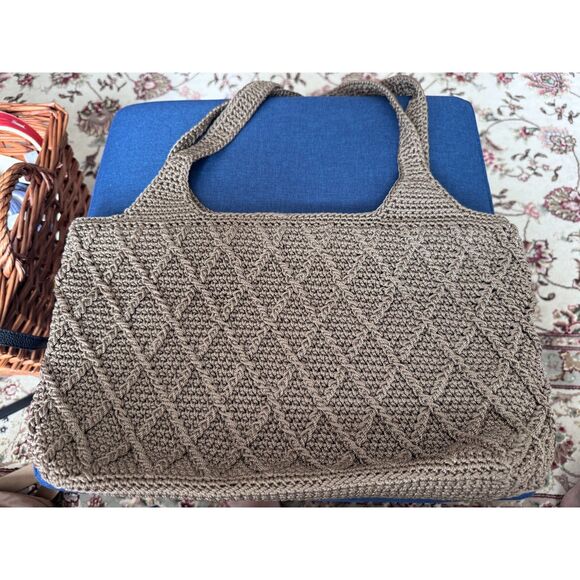 The Sak Crochet Shoulder Bag Purse Computer Tote - Picture 4 of 9